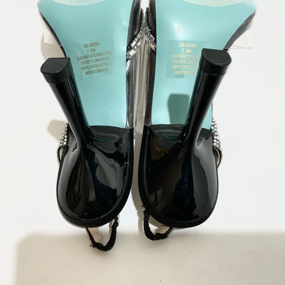 Betsey Johnson Dora Clear Slingback Black Dress Shoes Pointed Toe Pumps 7.5 - Picture 12 of 13
